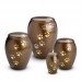 Brass - Pet Cremation Ashes Urn 1.5 Litres (Brown with Gold and Silver Pawprints)